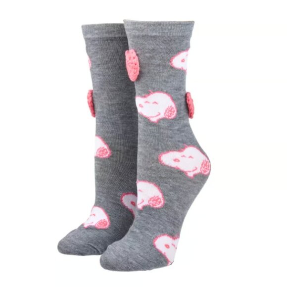 Peanuts Pink Snoopy Crochet 2 Pair Adult Crew Sock Set - Picture 4 of 10